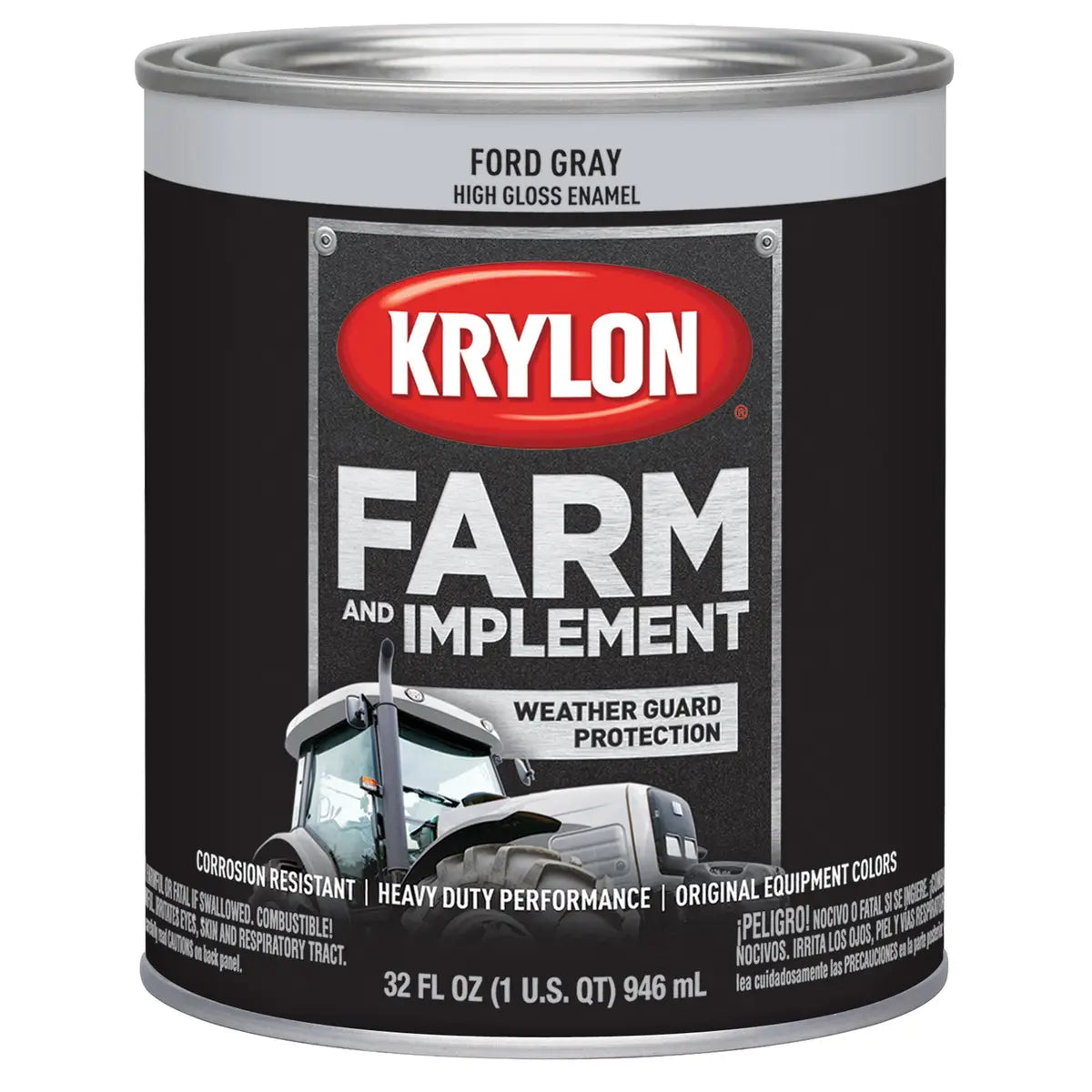 KRYLON Ford Gray High Gloss Farm and Implement Brush On-Paint