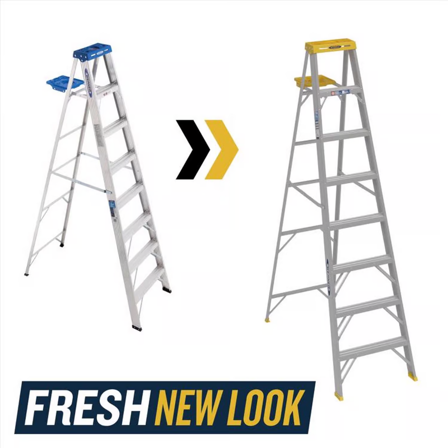 Werner 8 ft. H Aluminum Step Ladder Type I 250 lb. capacity