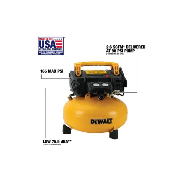 DEWALT 6 Gallon 165 PSI Pancake Air Compressor