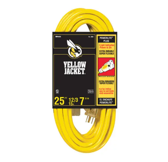 YELLOW JACKET 12/3 25 ft. Extension Cord