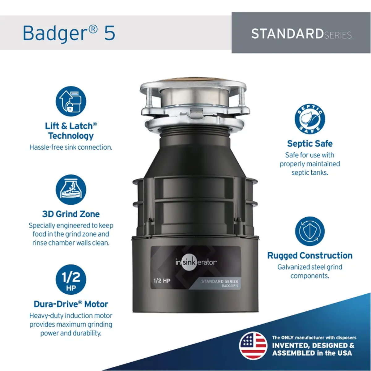 IN-SINK-ERATOR Badger 5 1/2HP Garbage Disposal