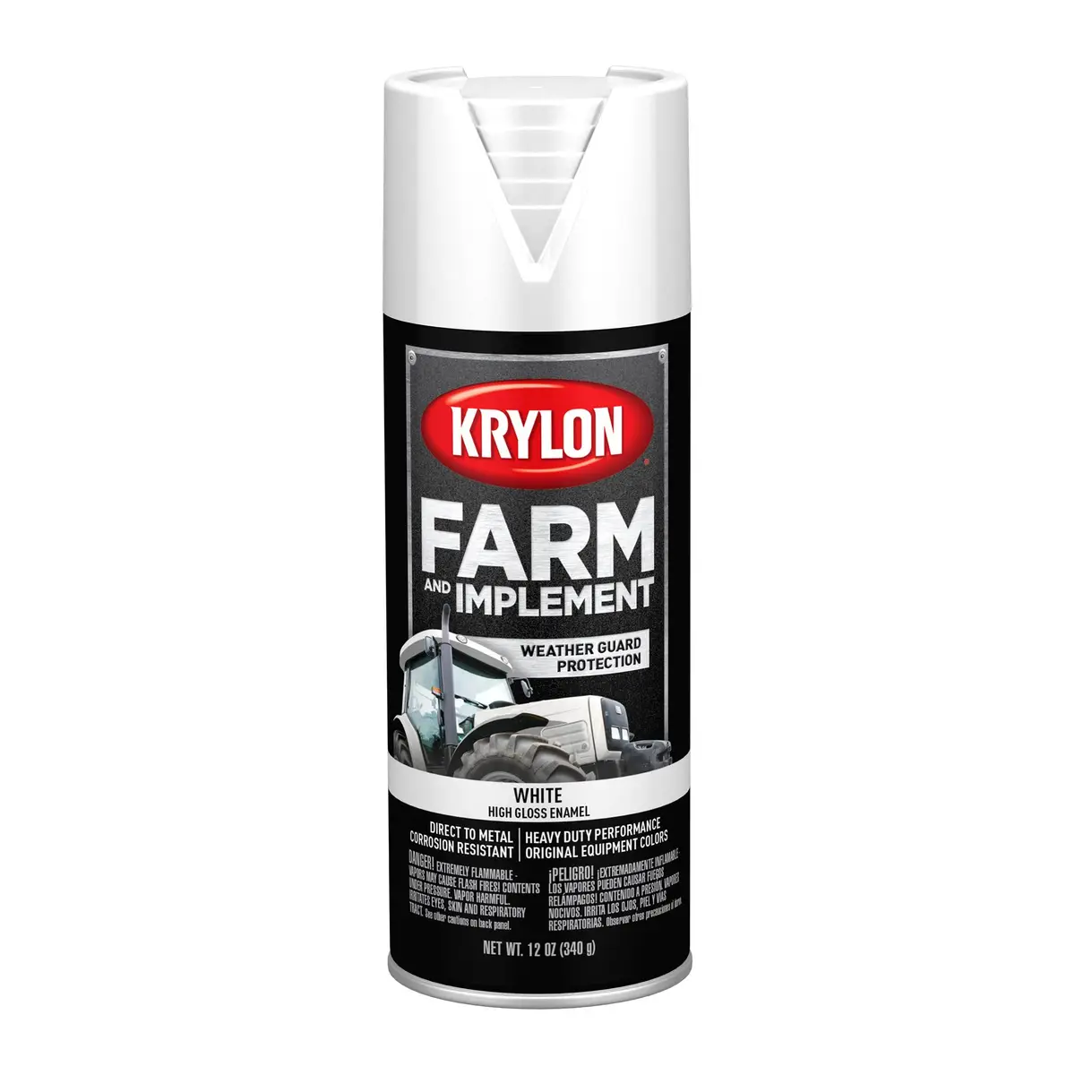 KRYLON White High Gloss Farm and Implement Brush On-Paint
