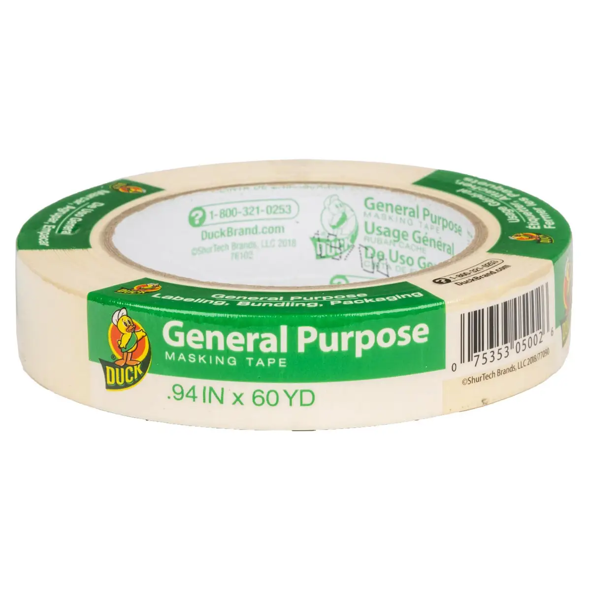 DUCK TAPE .94 in. x 60 yd. General Purpose Masking Tape, Beige