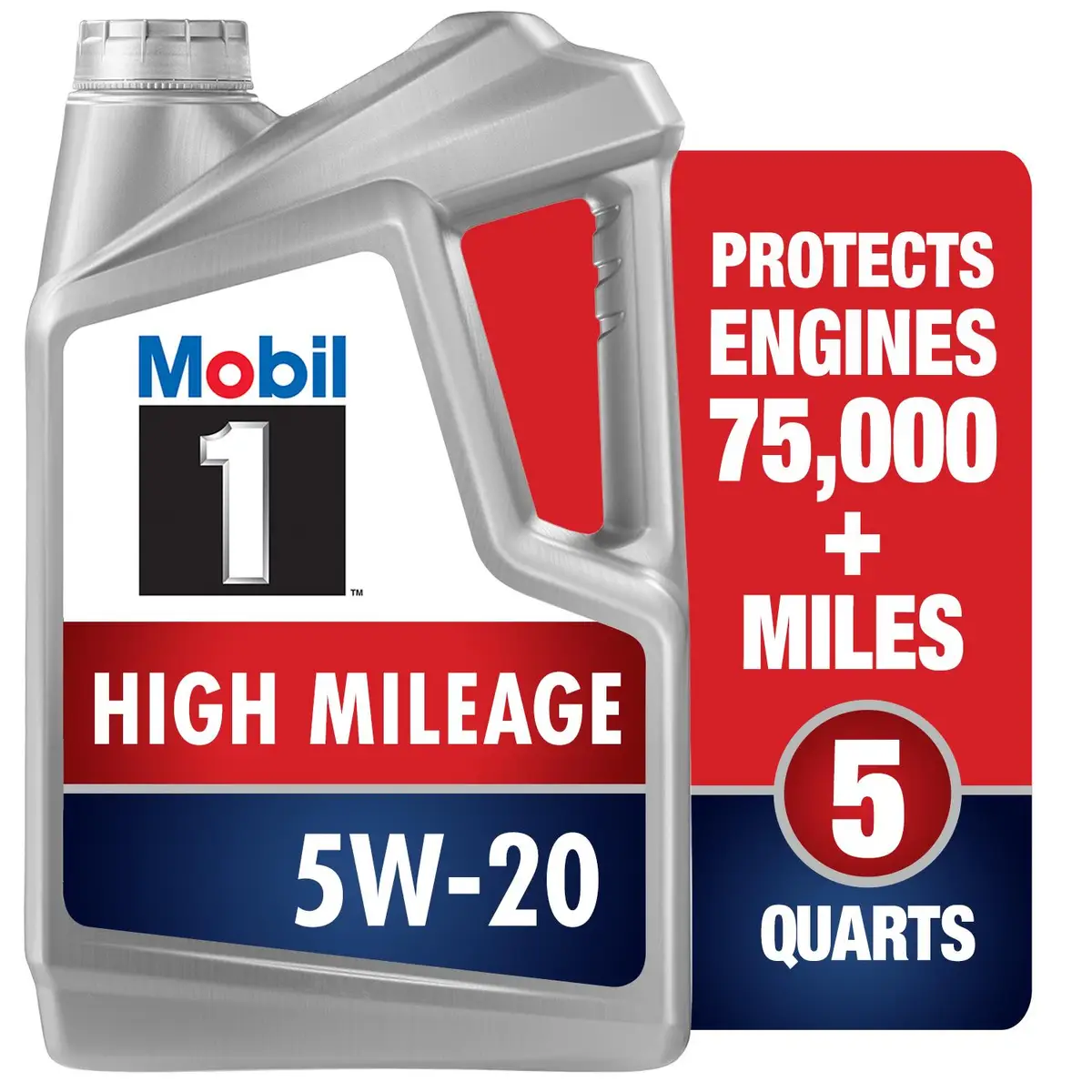 MOBIL 1 5 Quart High Mileage 5W-20 Full Synthetic Motor Oil