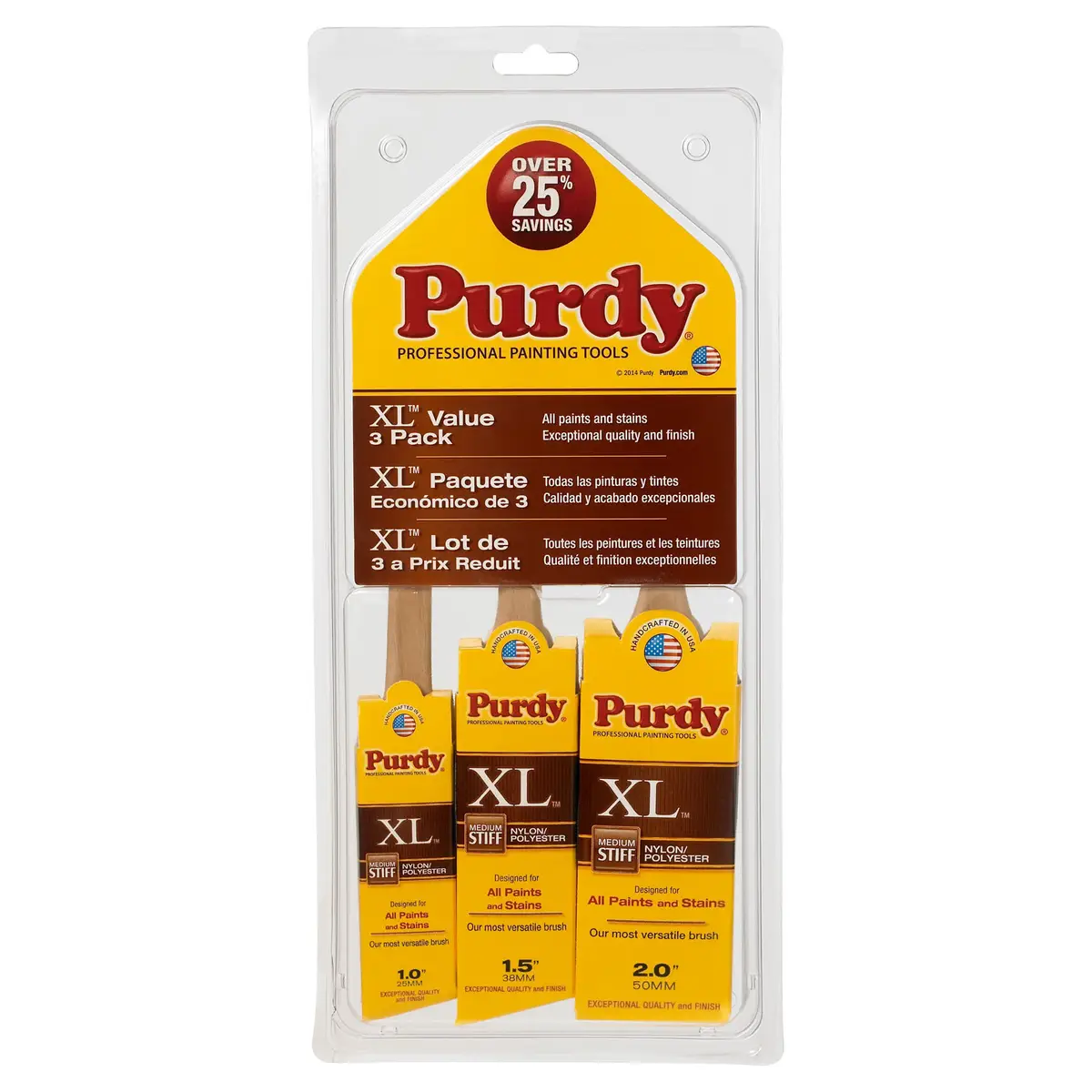 PURDY 3-Count XL Paintbrushes