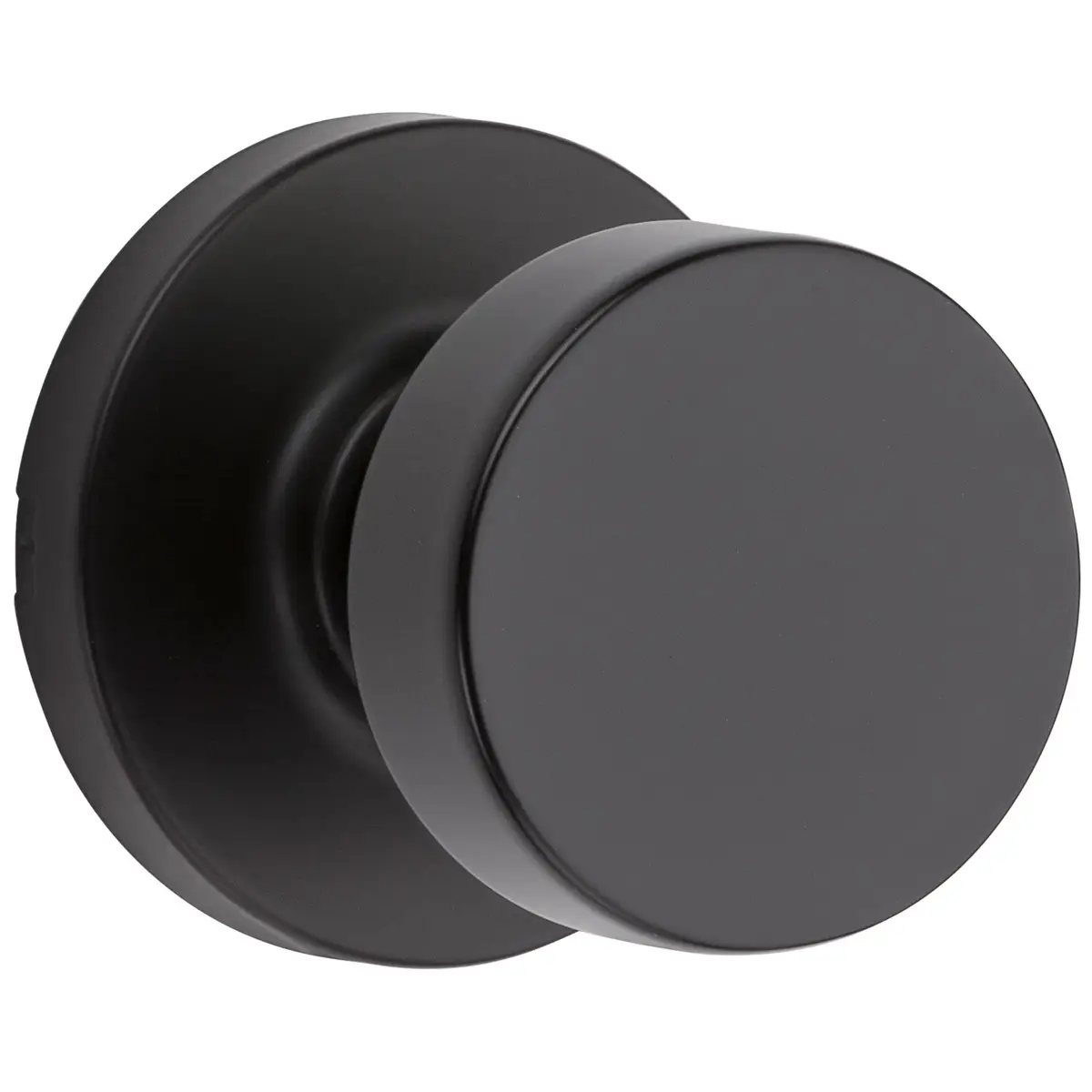 KWIKSET Matte Black Pismo Passage Knob with Round Rose