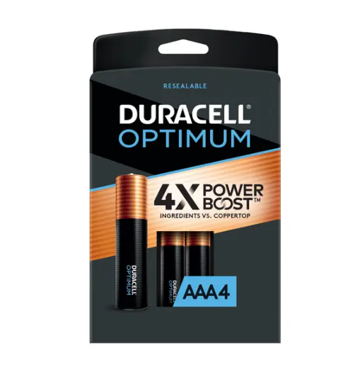 DURACELL 4 Pack Optimum AAA Batteries