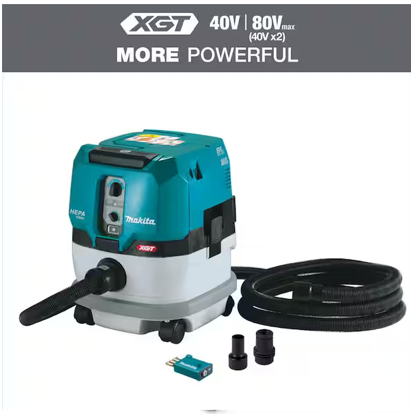 Makita 40V max XGT Brushless Cordless 2.1 Gallon HEPA Filter Dry Dust Extractor, with AWS (Tool Only)