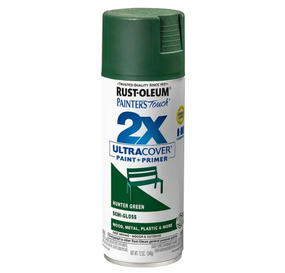 RUST- OLEUM 12 oz Painter's Touch 2X Ultra Cover Semi-Gloss Hunter Green Spray Paint & Primer
