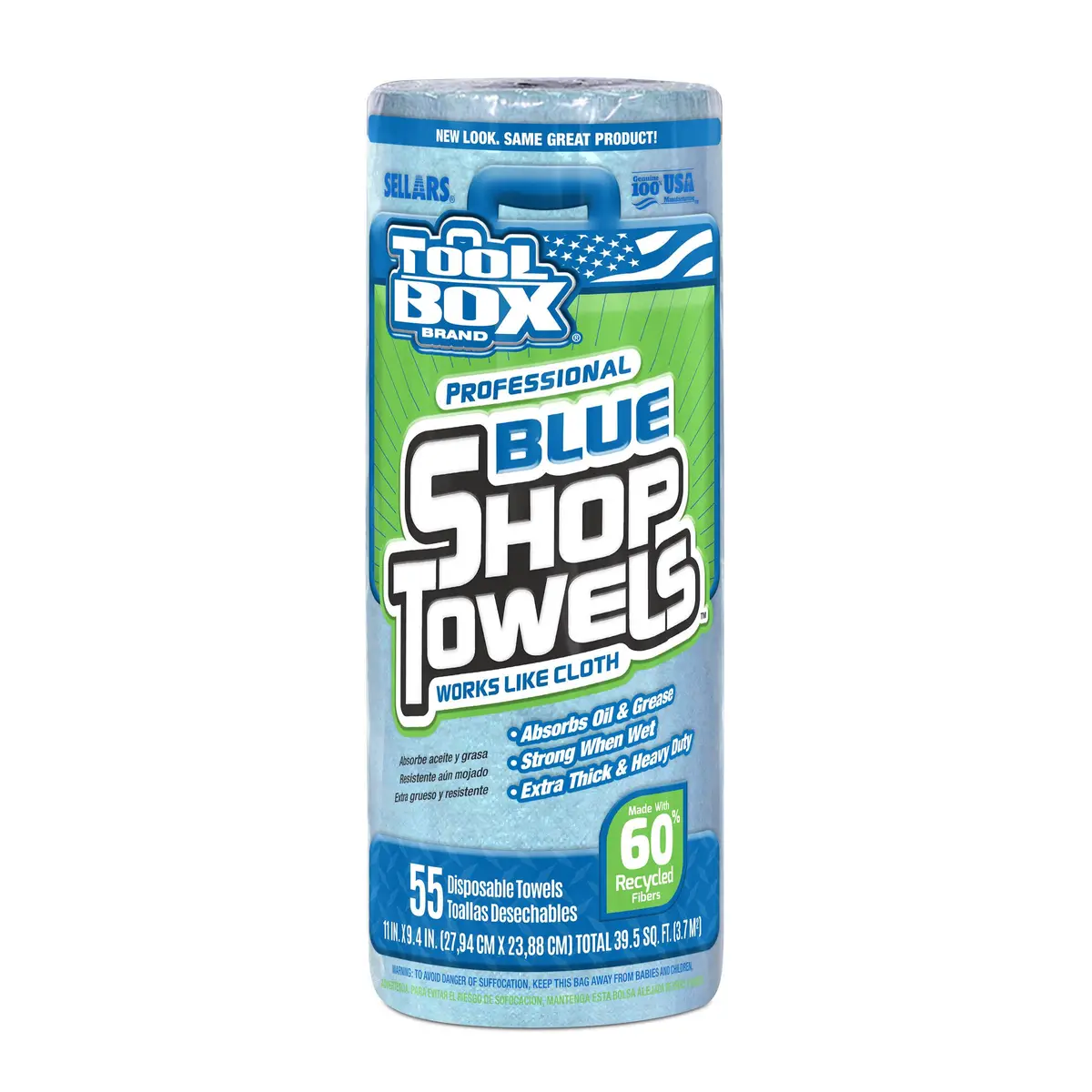 SELLARS 55-Count TOOLBOX Blue Shop Towels