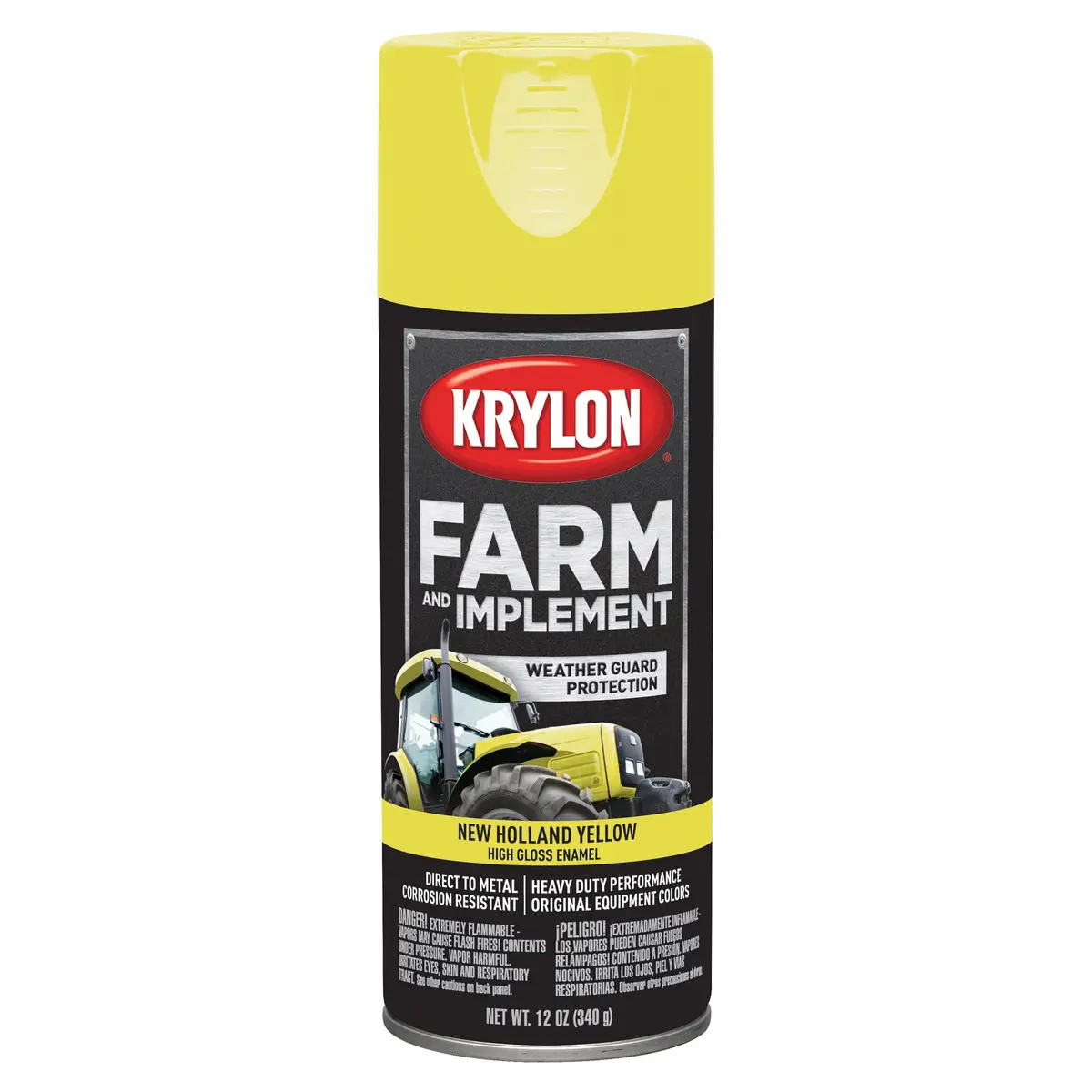KRYLON New Holland Yellow High Gloss Farm and Implement Brush On-Paint