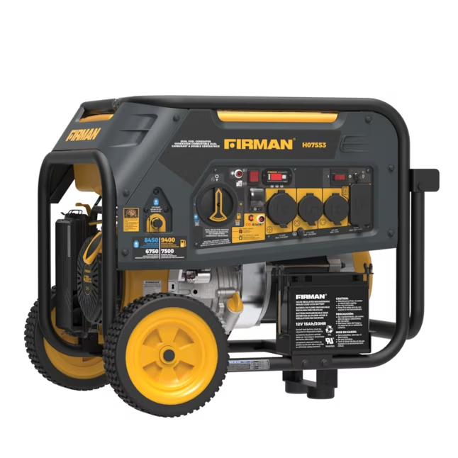 Firman Hybrid 9400 / 7500-Watt Dual Fuel (Gasoline/Propane) Portable Generator - H07553