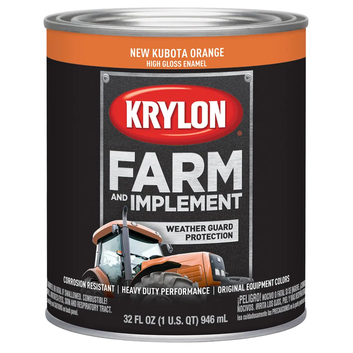 KRYLON New Kubota Orange High Gloss Farm and Implement Brush On-Paint