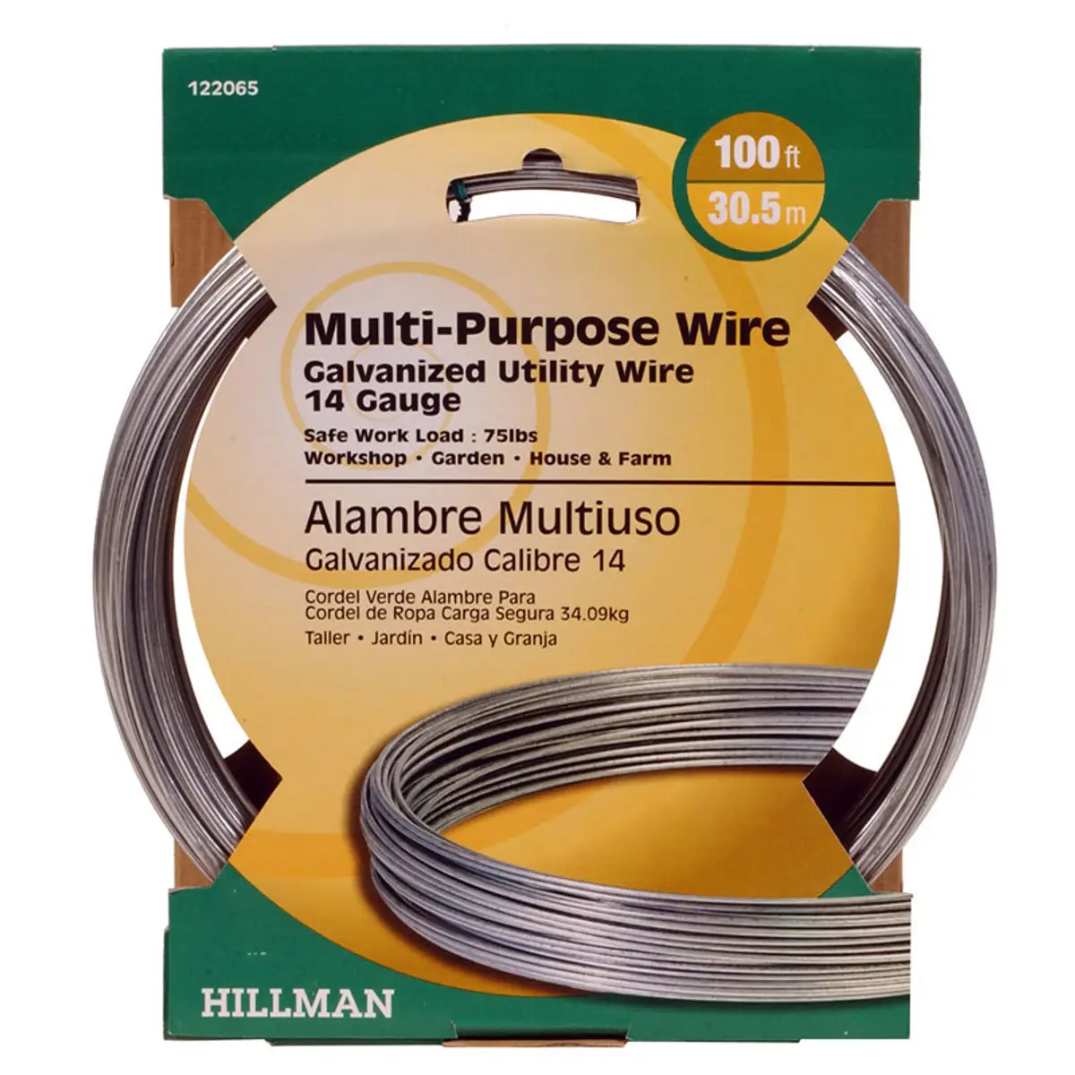 HILLMAN 100' 14 ga Galvanized Wrap Pak