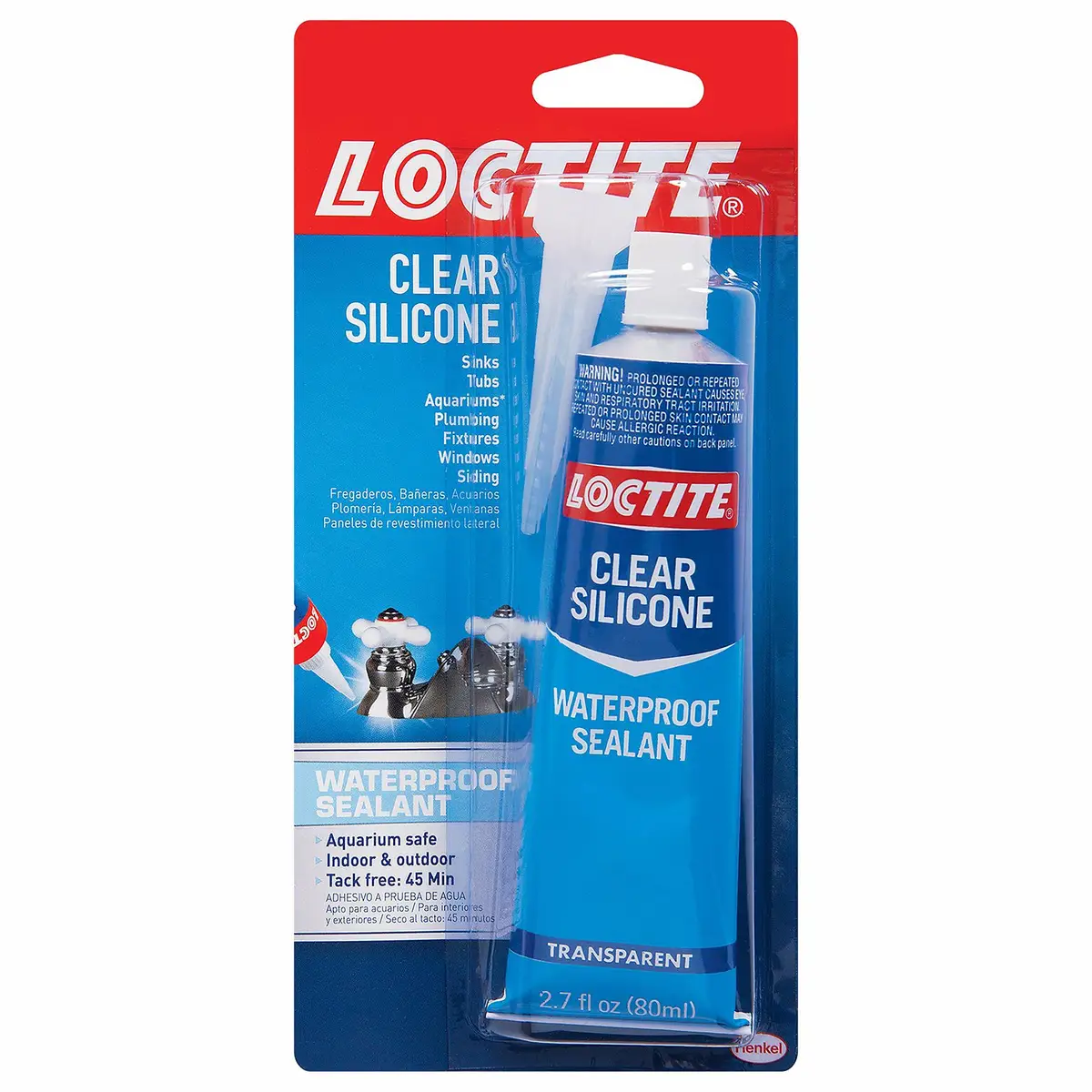 LOCITITE 2.7 fl oz Clear Silicone Waterproof Sealant