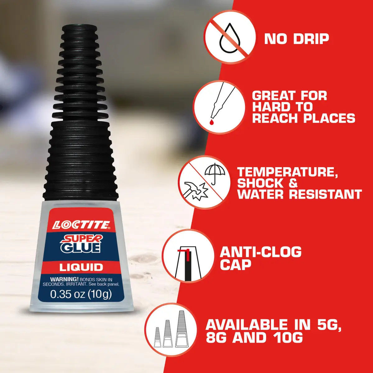 LOCTITE 0.35 oz Clear Liquid Longneck Bottle Super Glue