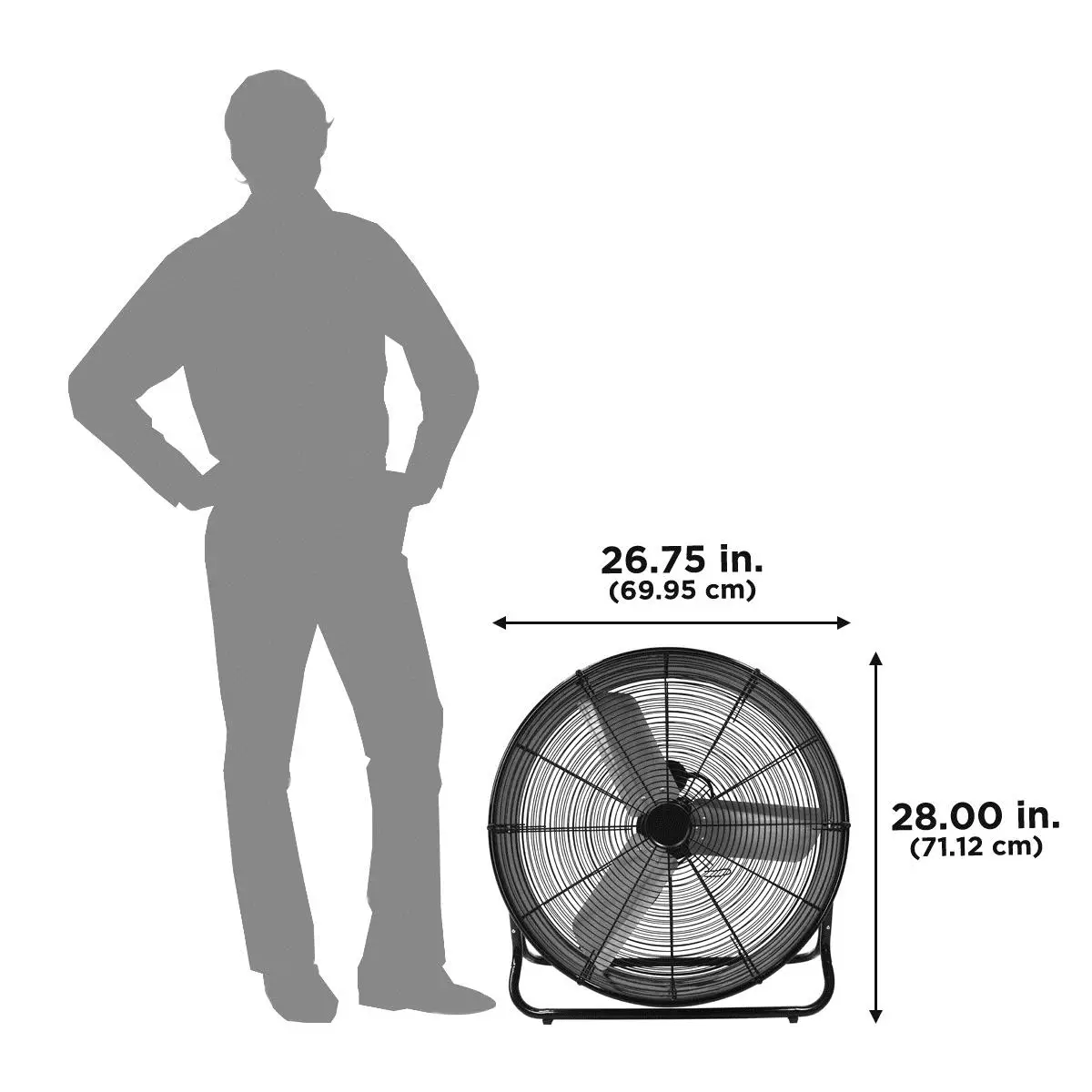 MAXXAIR 24" Black Narrow Profile Tilt Fan