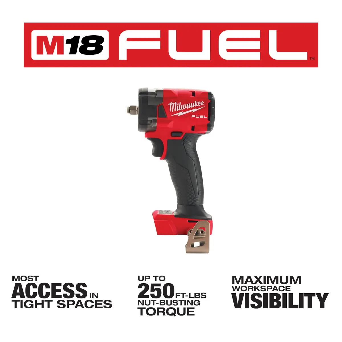 Milwaukee M18 FUEL 3/8" Compact Impact Wrench with Friction Ring Bare Tool