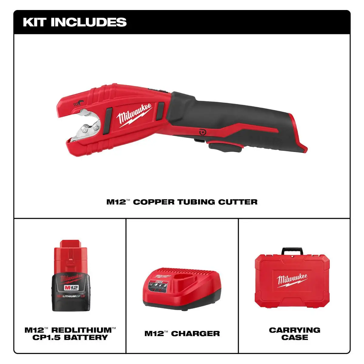 MILWAUKEE M12 Cordless Lithium-Ion Copper Tubing Cutter