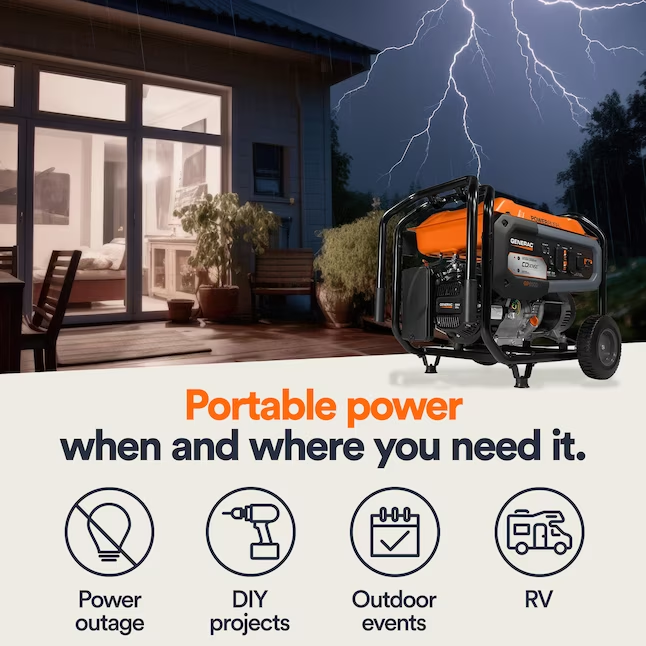 Generac GP 8125 / 6500-Watt Single Fuel (Gasoline) Portable Generator