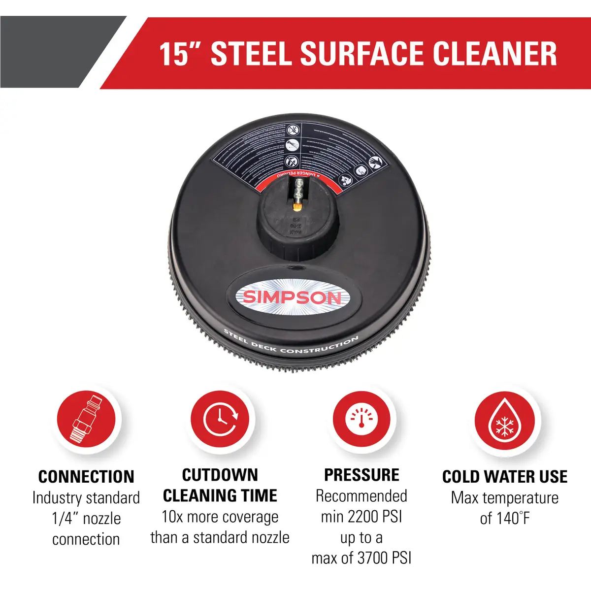 SIMPSON Universal 15" Pressure Washer Surface Cleaner