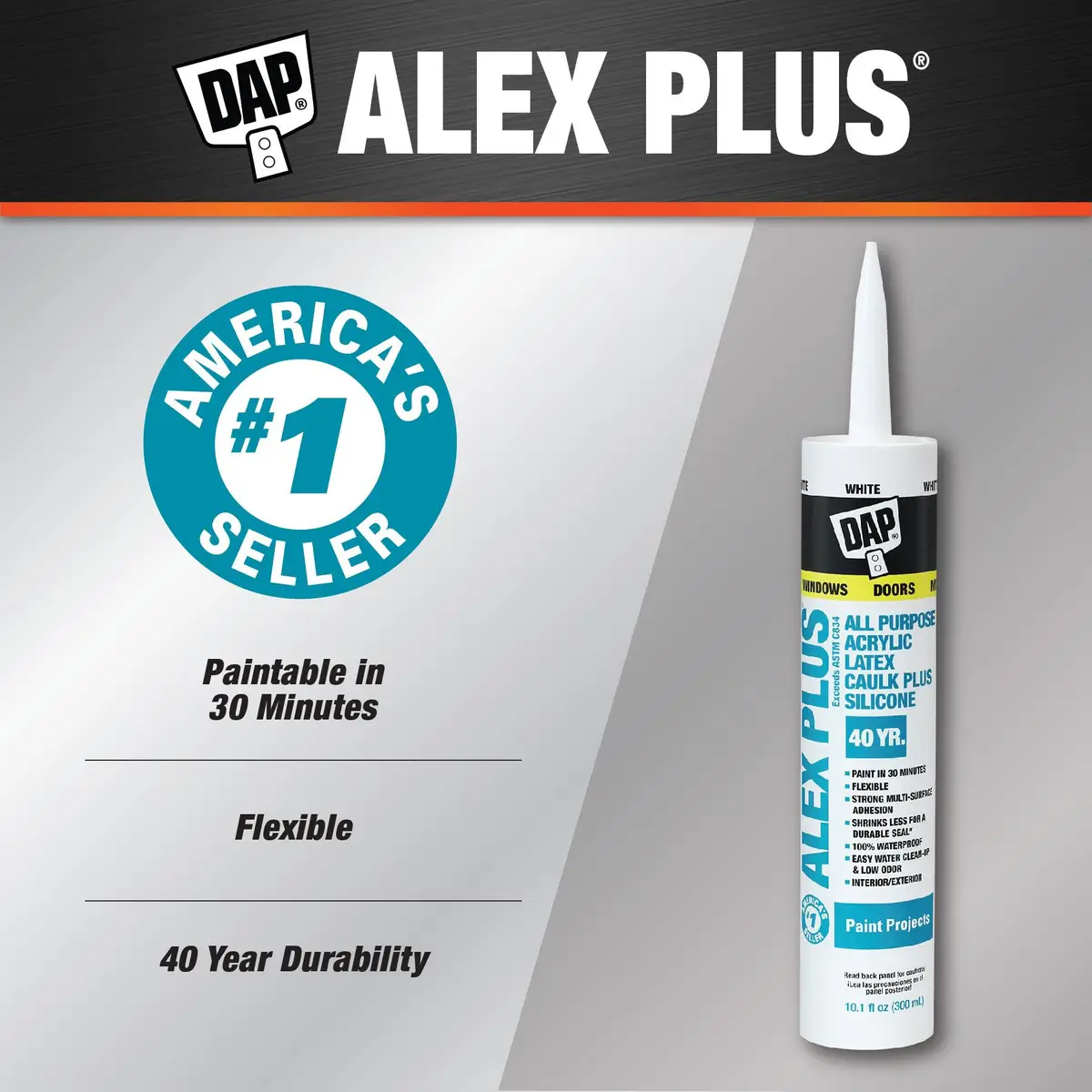 DAP 10.1 oz Alex Plus White Caulk