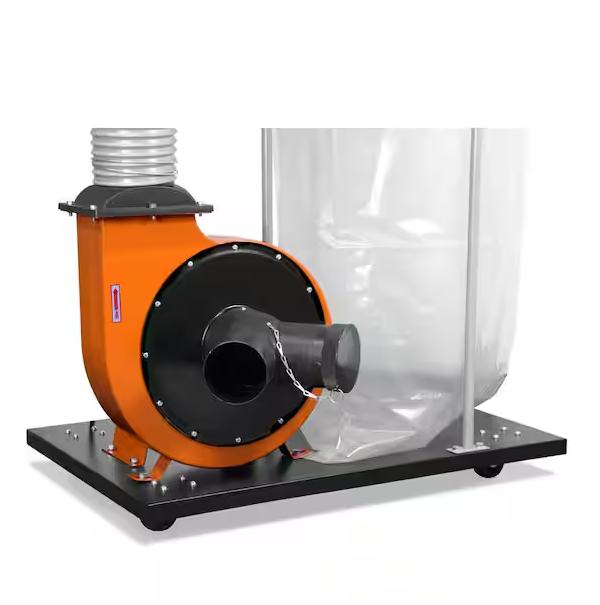 WEN 1,300 CFM 14 Amp 50 Gal. 5 Mic Woodworking Dust Collector with Collection Bag and Mobile Base