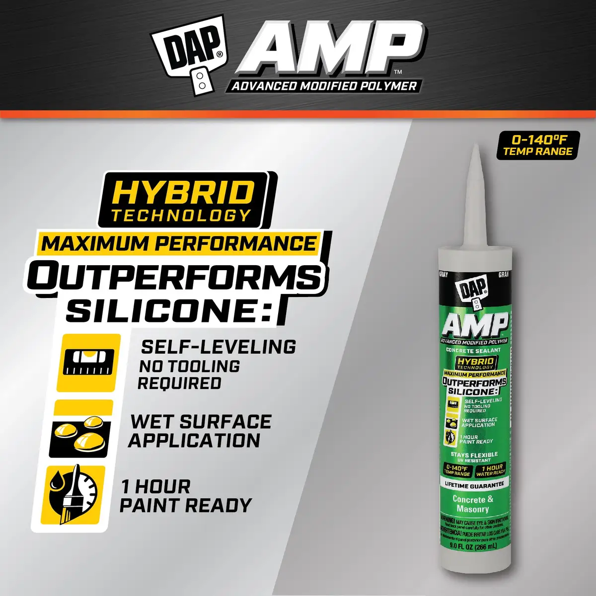 DAP 9 oz Gray AMP Self-Leveling Concrete Sealant
