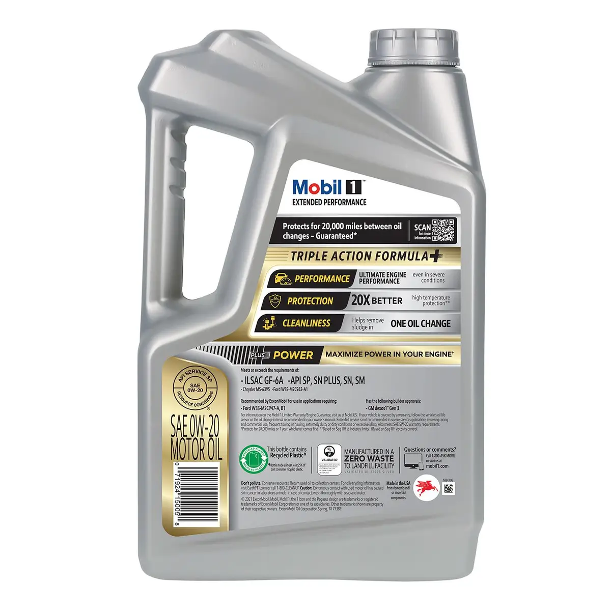 MOBIL 1 5 Quart Extended Performance 0W-20 Full Synthetic Motor Oil