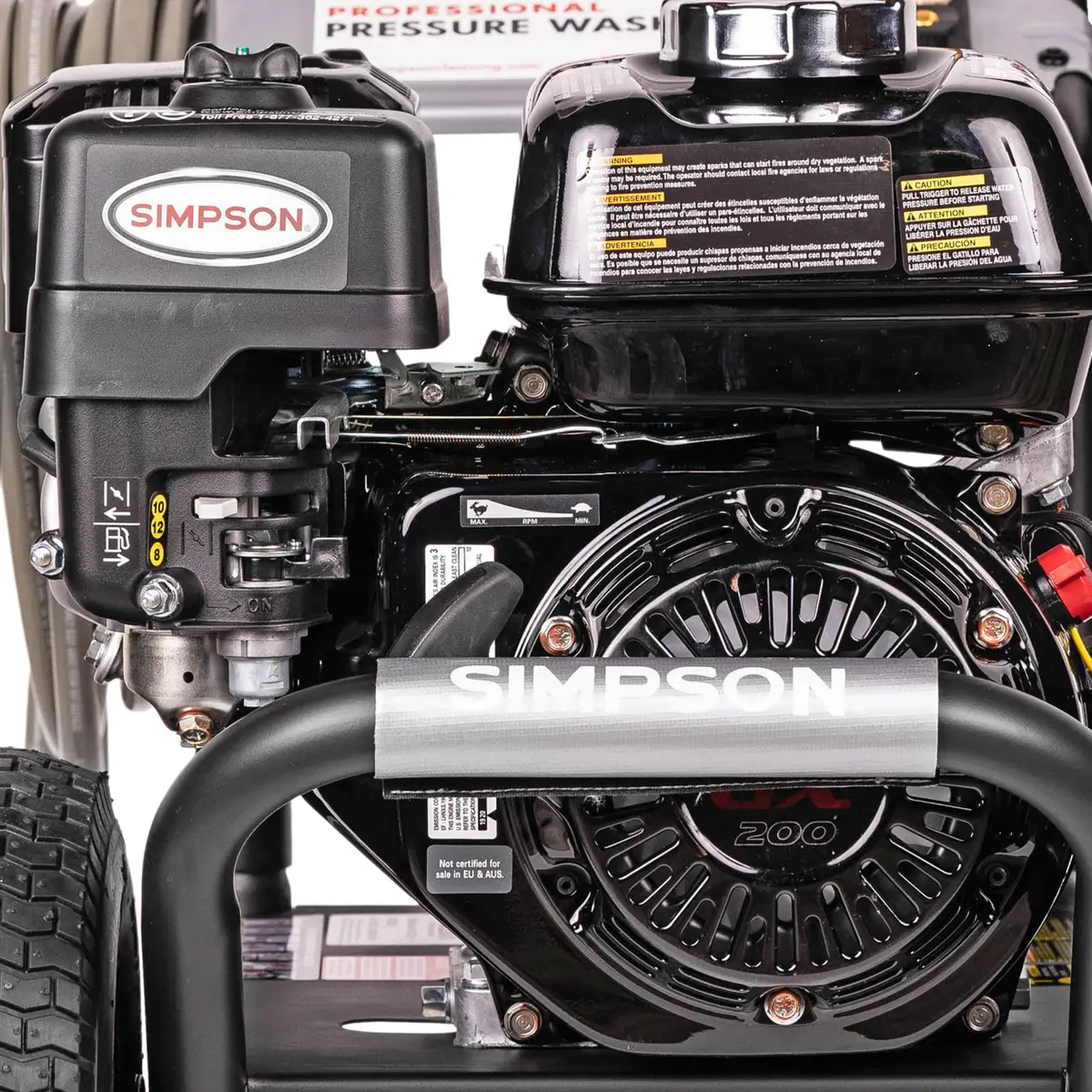 SIMPSON 3300 PSI at 2.5 GPM HONDA GX200 with AAA Triplex Pump Cold Water Professional Gas Pressure Washer