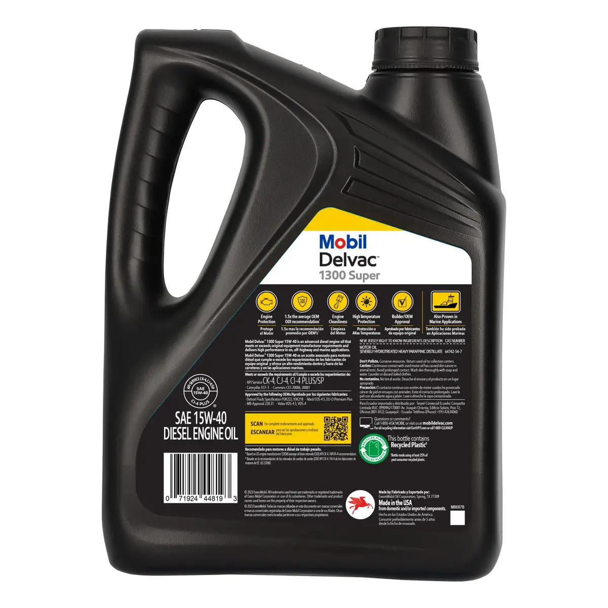MOBIL DELVAC 1-Gallon Super Heavy Duty Premium 15W-40 Synthetic Blend Diesel Engine Oil