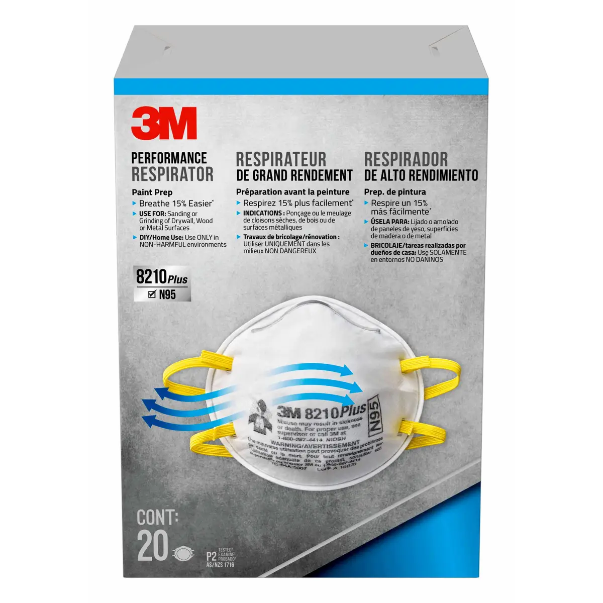 3M 20-Count Performance Disposable Paint Prep Respirator