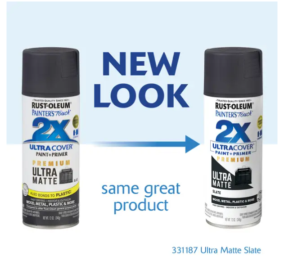 RUST- OLEUM 12 oz Painter's Touch 2X Ultra Cover Ultra Matte Slate Spray Paint & Primer