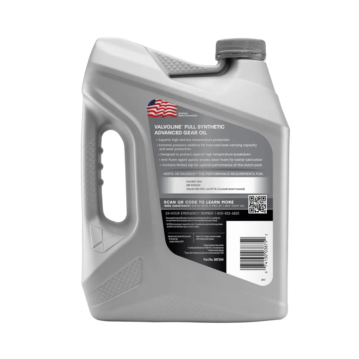 VALVOLINE 1 Gallon SAE 75W-140 Advanced Full Synthetic Gear Oil