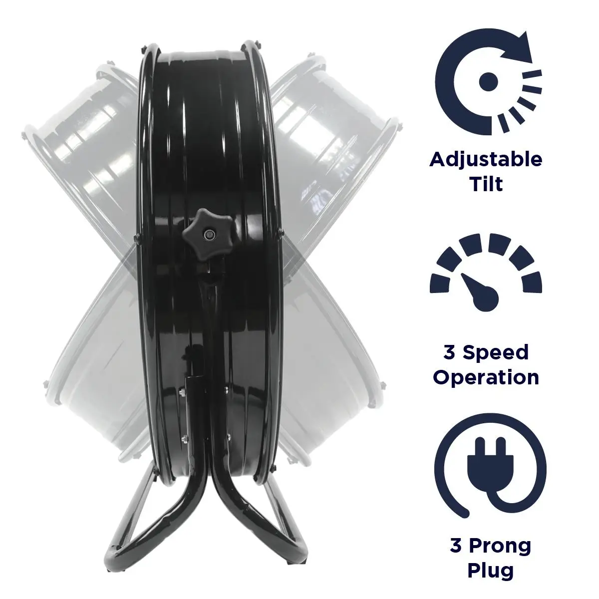MAXXAIR 24" Black Narrow Profile Tilt Fan