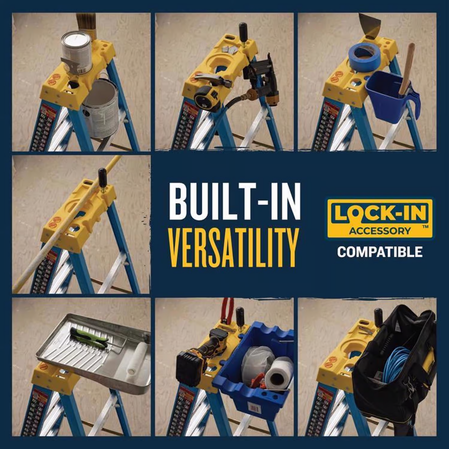 Werner 6 ft. H Fiberglass Step Ladder Type I 250 lb. capacity