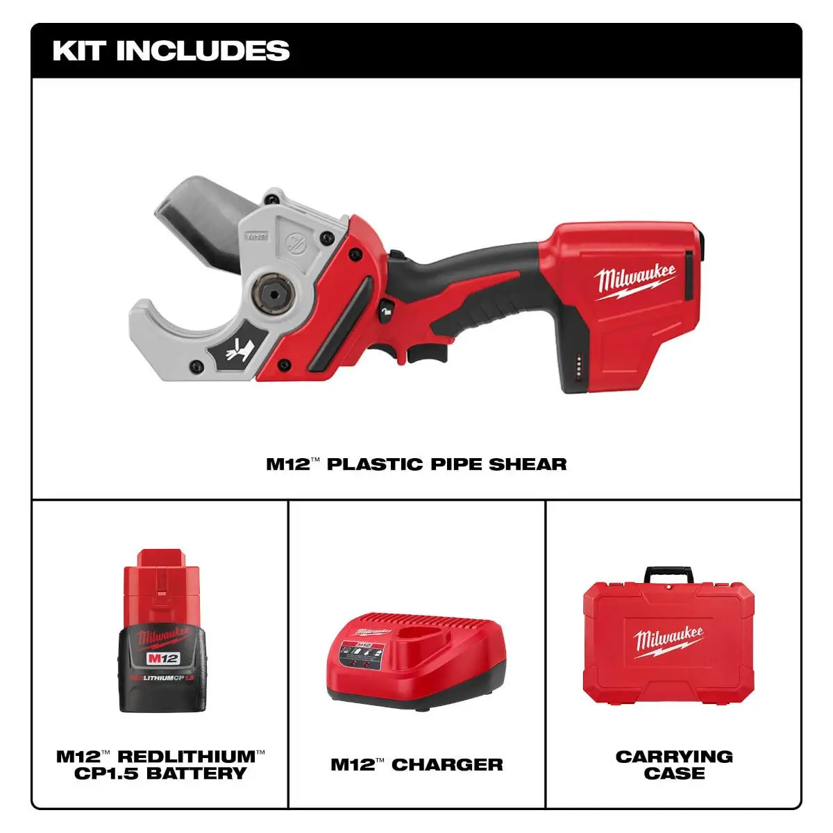 MILWAUKEE M12 Cordless Lithium-Ion PVC Shear Kit