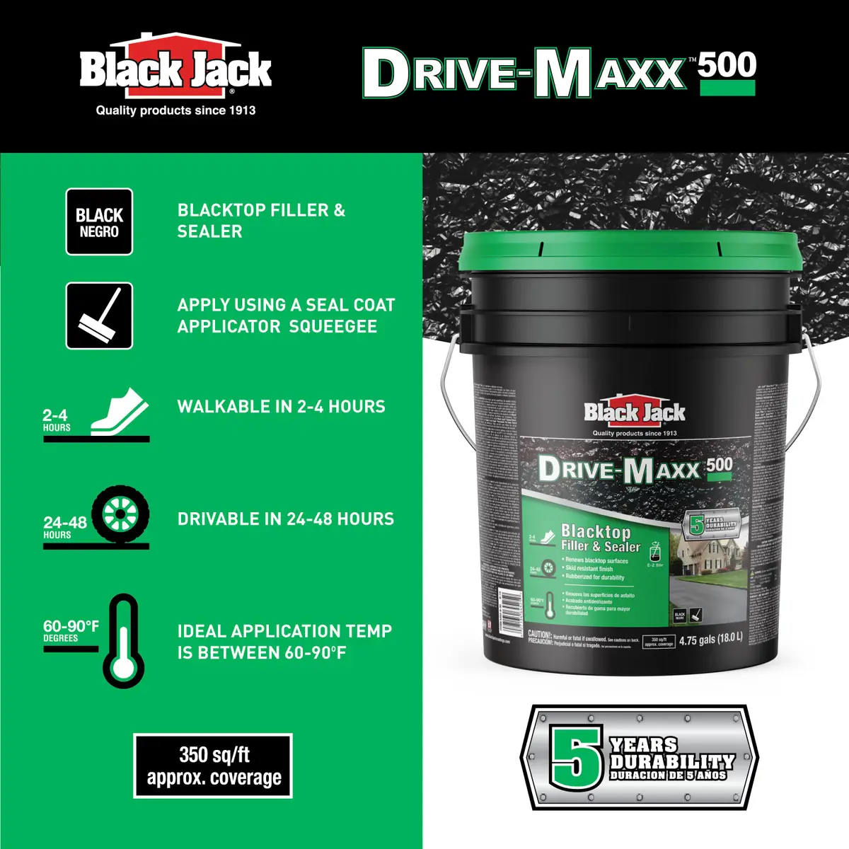 BLACK JACK 4.75 Gallon DRIVE-MAXX 500 Blacktop Filler & Sealer