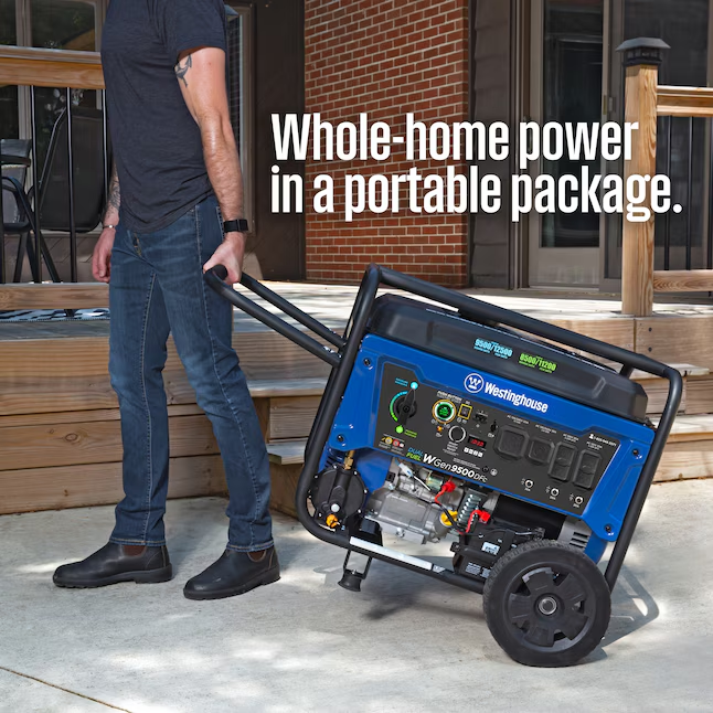Westinghouse WGen9500DFc Remote Electric Start 12500 / 9500-Watt Dual Fuel (Gasoline/Propane) Portable Generator - WGEN9500DFC