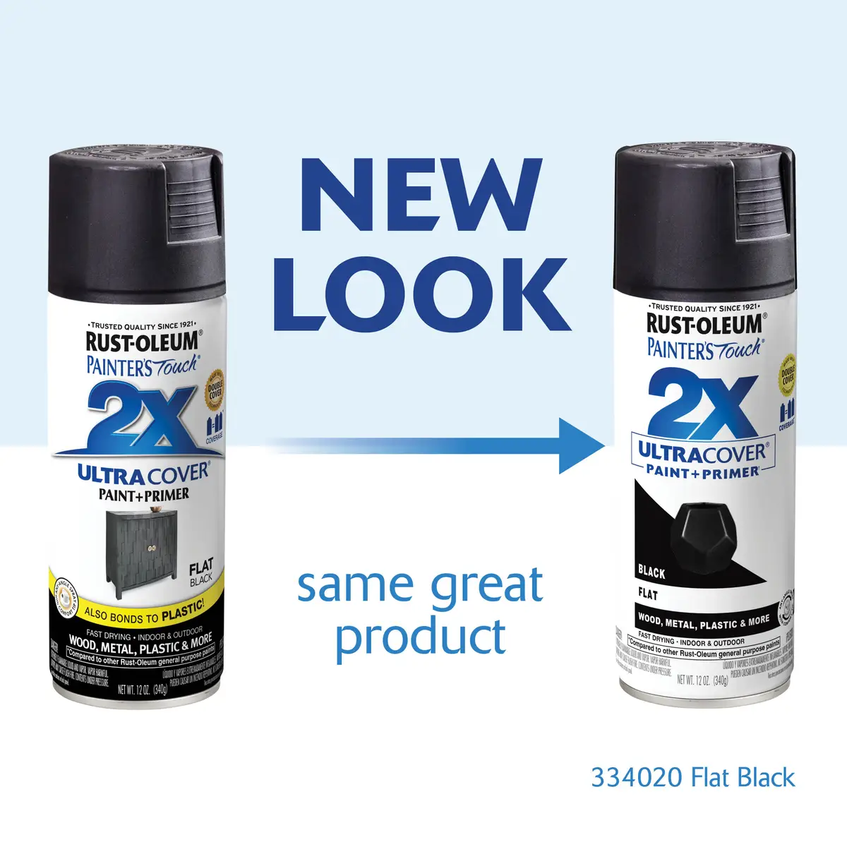 RUST- OLEUM 12 oz Painter's Touch 2X Ultra Cover Flat Black Spray Paint & Primer