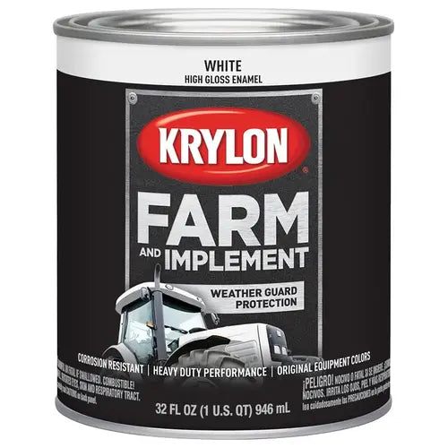 KRYLON White High Gloss Farm and Implement Brush On-Paint