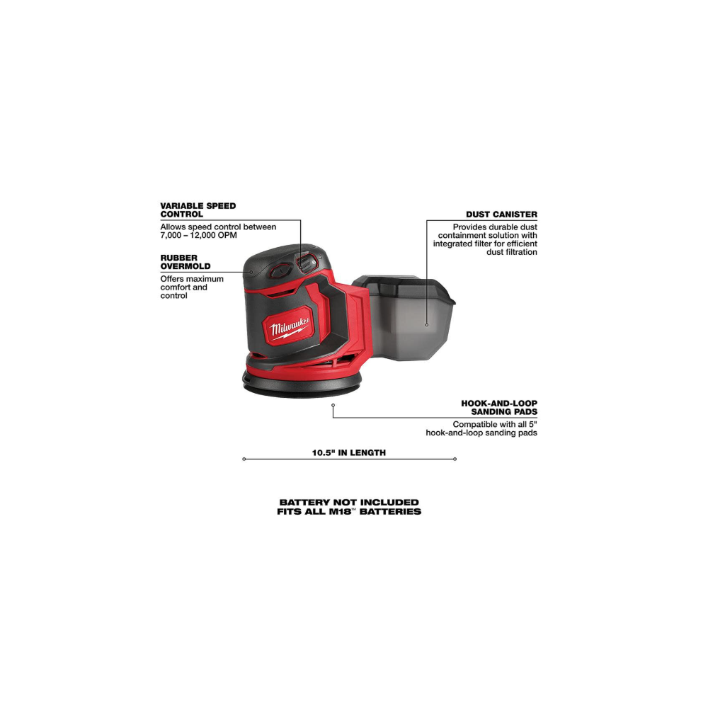 Milwaukee M18 Random Orbit Sander (Bare Tool)