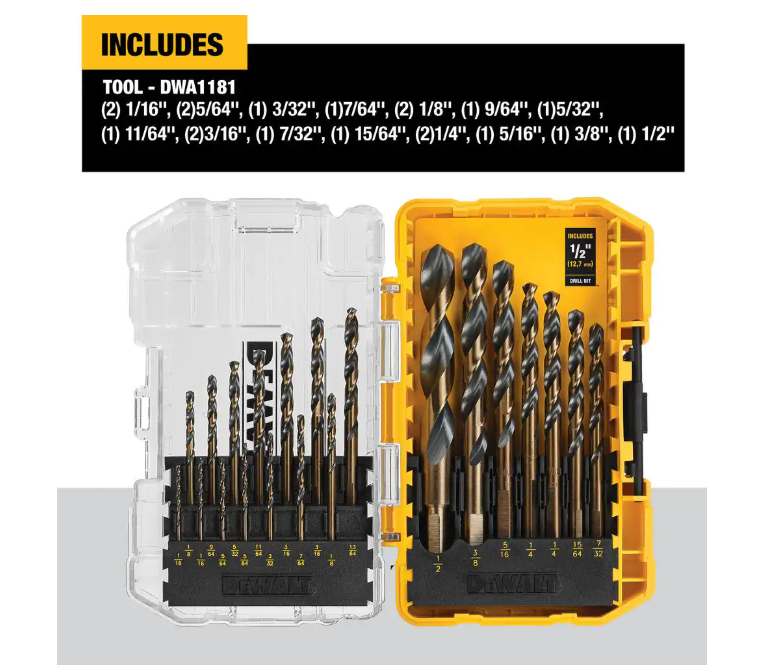 DEWALT Black and Gold Twist Drill Bit Set - Black Oxide