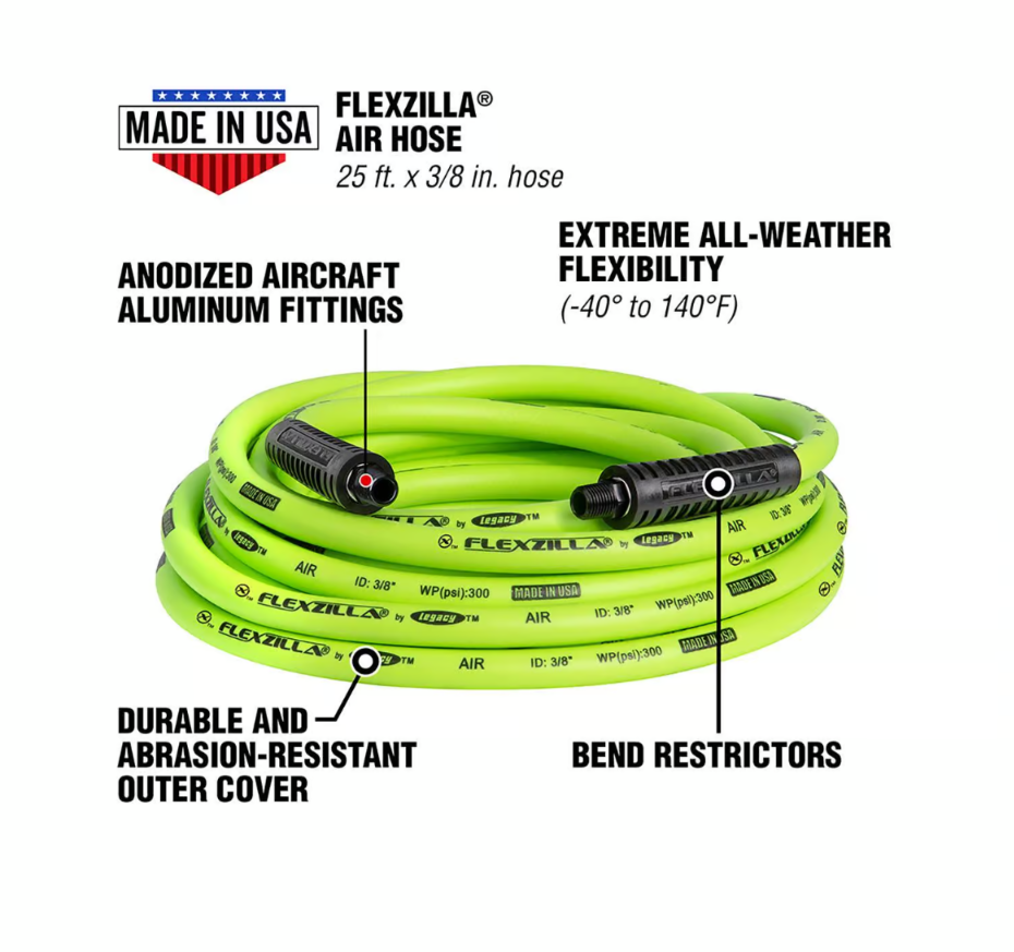FLEXZILLA Premium Hybrid Polymer Air Hose