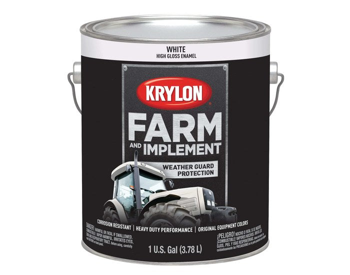 KRYLON White High Gloss Farm and Implement Brush On-Paint