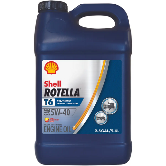 SHELL 2.5 Gal Rotella T6 5W-40 Engine Oil