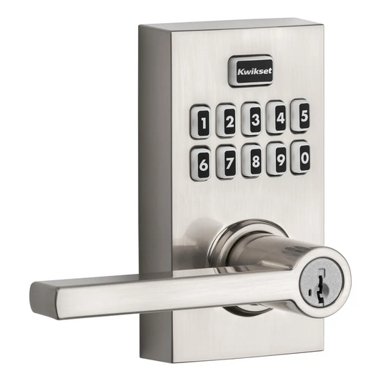 KWIKSET Satin Nickel Halifax Electronic Lever with Keypad