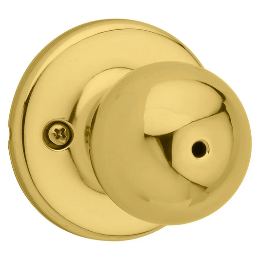 KWIKSET Polo Bed/Bath Knob in Polished Brass