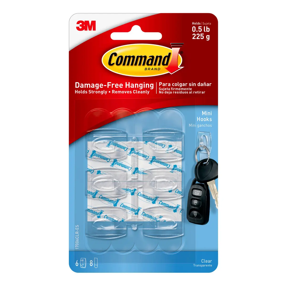 COMMAND 6-Count Mini Clear Hooks