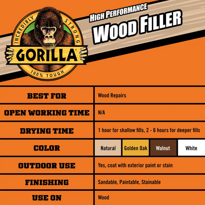 GORILLA 8 oz Natural Wood Filler Tub